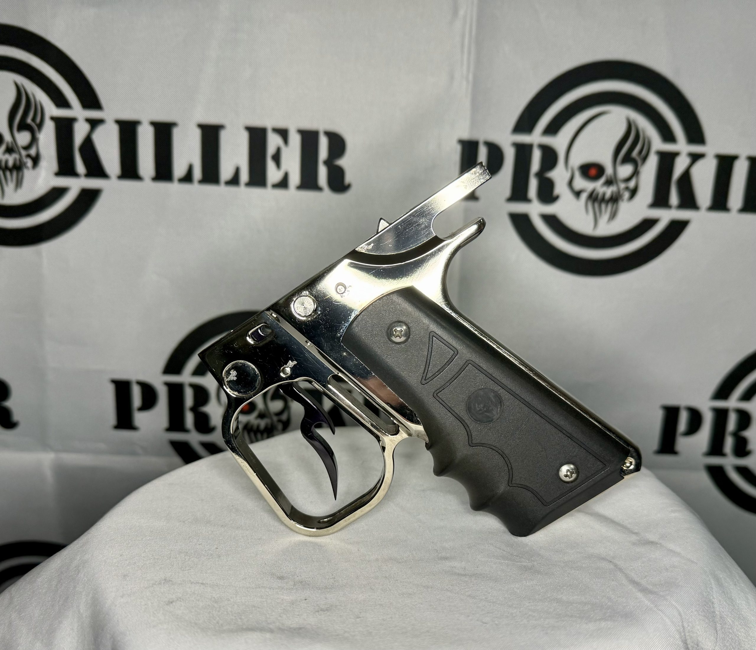 Worr Game Products Black Magic Autococker Hinge Trigger Frame W/Grip In Chrome - Image 1