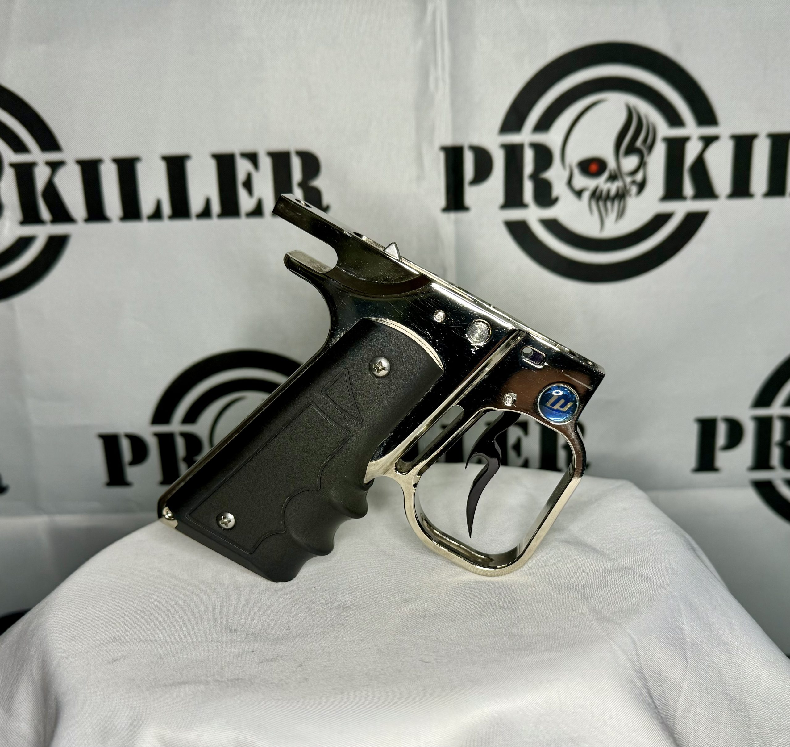 Worr Game Products Black Magic Autococker Hinge Trigger Frame W/Grip In Chrome - Image 2