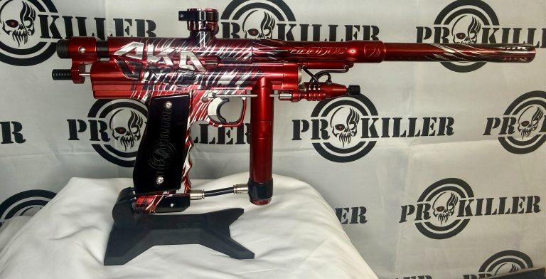 RJ Custom AKA Merlin Autococker In High Gloss Red-Black-Silver Brush *HIGH END*