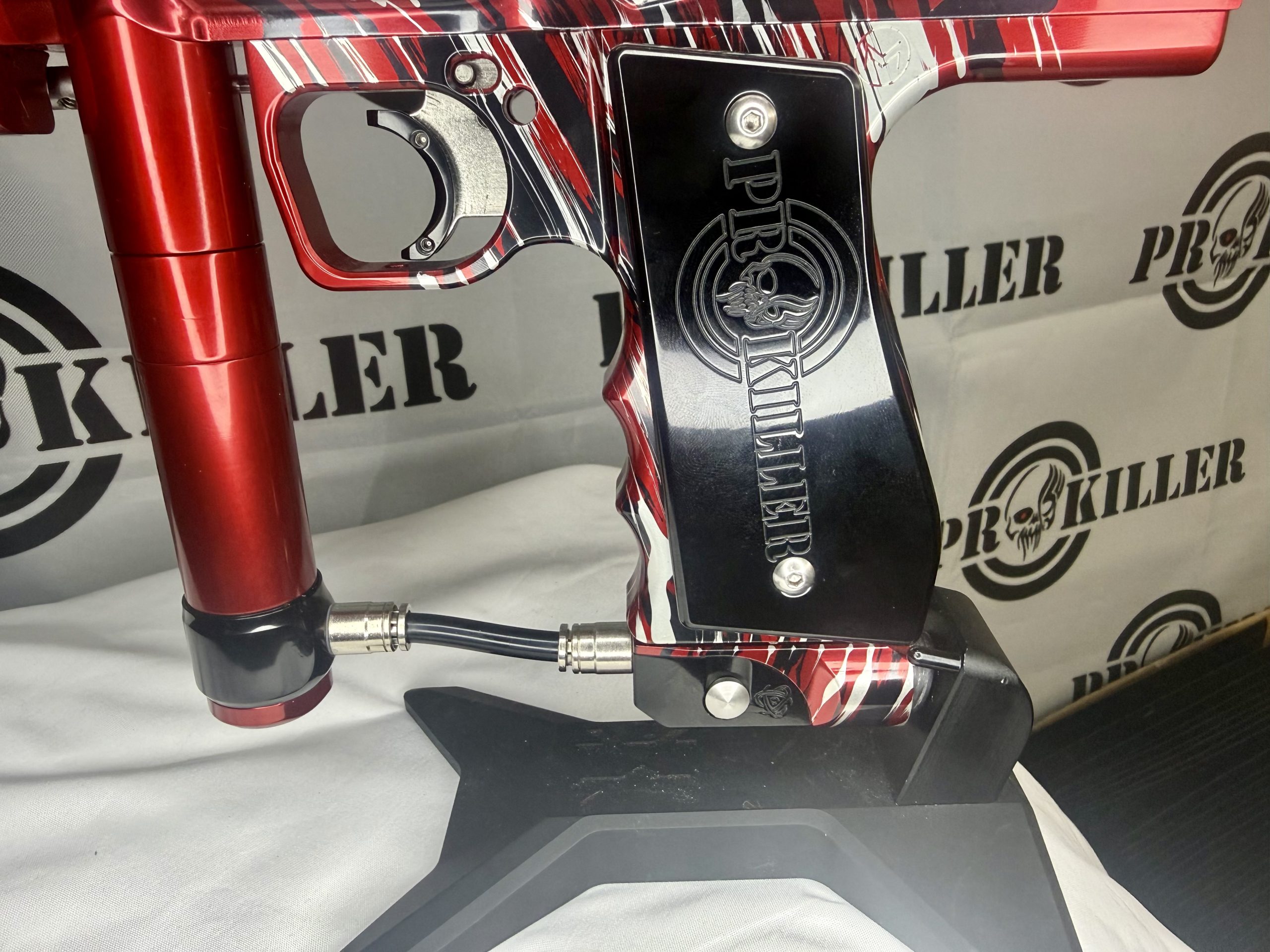 RJ Custom AKA Merlin Autococker In High Gloss Red-Black-Silver Brush *HIGH END* - Image 7