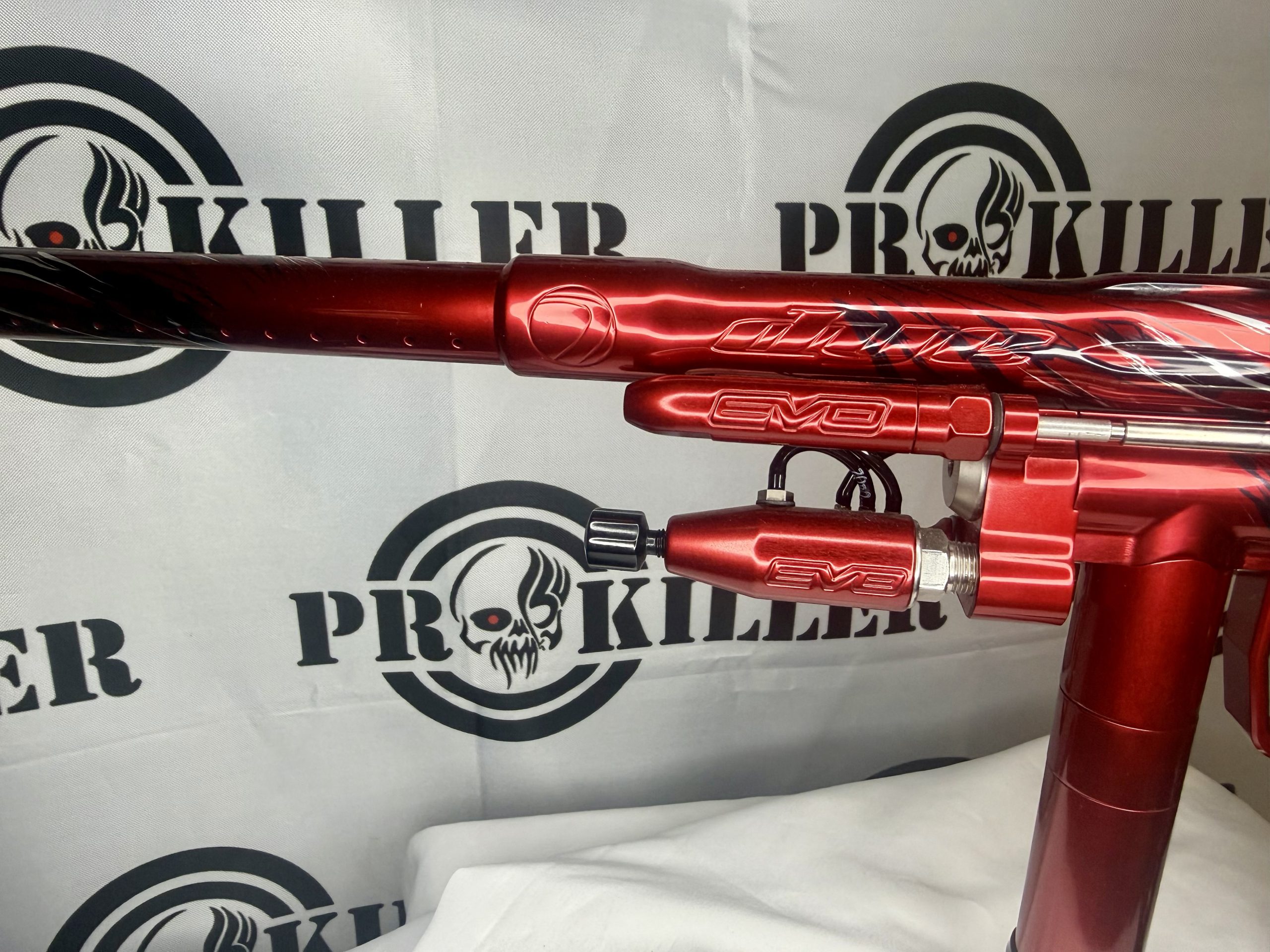 RJ Custom AKA Merlin Autococker In High Gloss Red-Black-Silver Brush *HIGH END* - Image 5