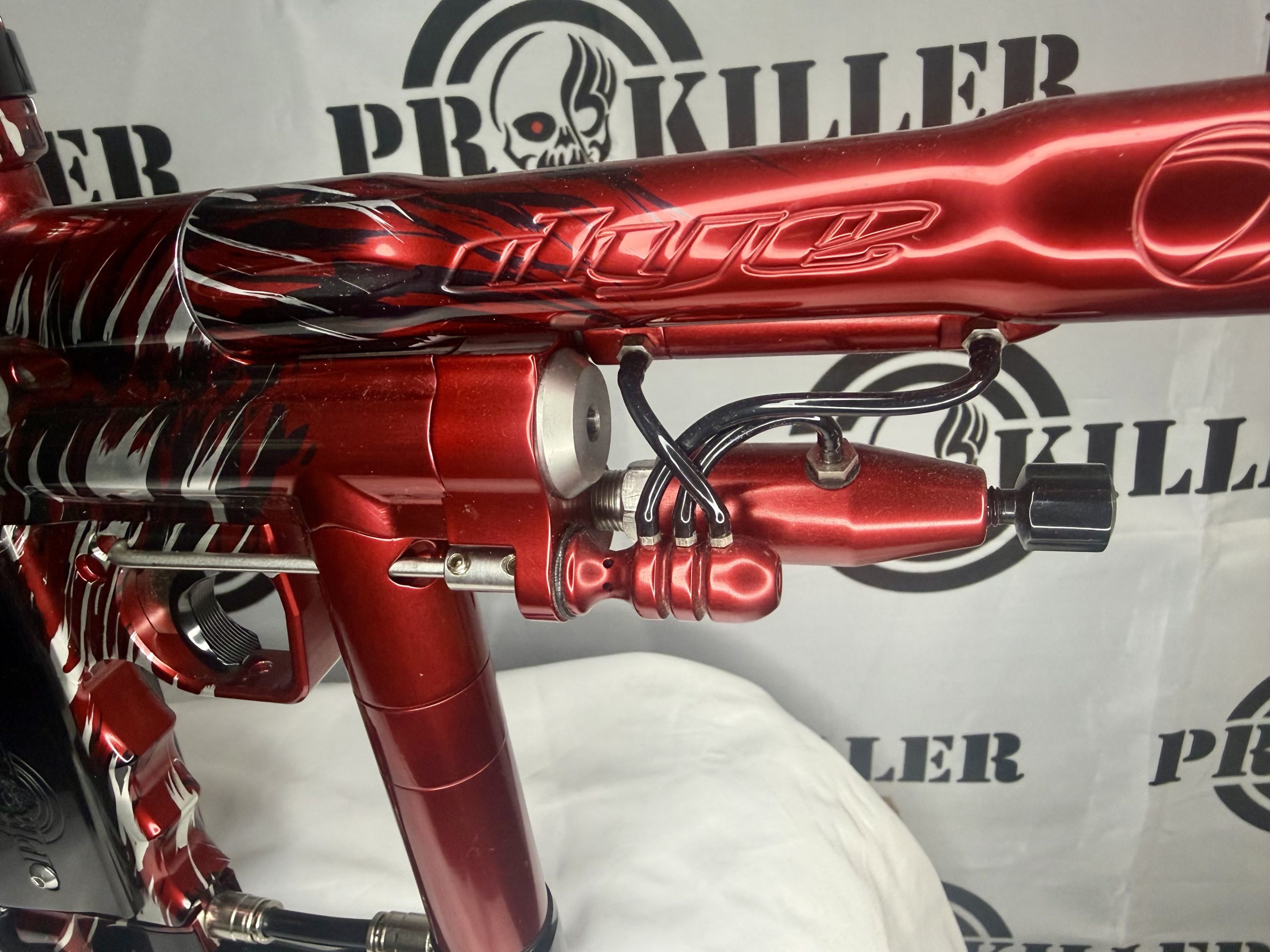 RJ Custom AKA Merlin Autococker In High Gloss Red-Black-Silver Brush *HIGH END* - Image 4